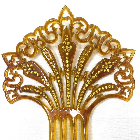 Vintage Large Mantilla Style Women's Hair Comb - Picture 7 of 8